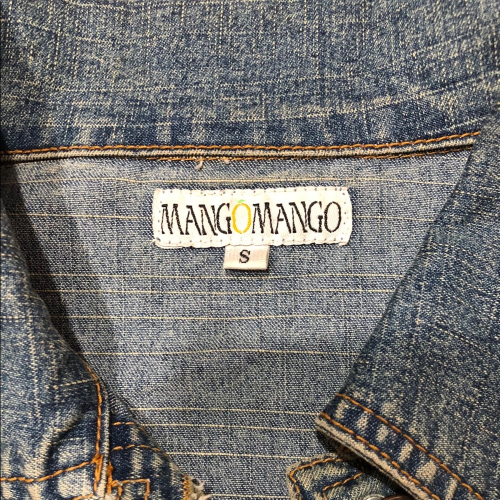 MANGO MANGO Colorful Rhinestone Denim Jacket Sz Sm - Picture 4 of 13